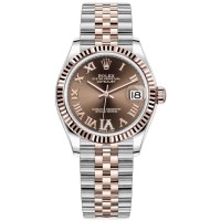 Replica Rolex Datejust 31 Chocolate Pave Roman Dial Women‘s Watch M278271-0004