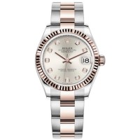 Replica Rolex Datejust 31 and Rose Gold Silver Diamond Dial Women‘s Watch M278271-0015