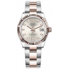 Replica Rolex Datejust 31 and Rose Gold Silver Diamond Dial Women‘s Watch M278271-0015