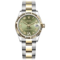 Replica Rolex Datejust 31 and Yellow Gold Olive Green Roman Diamond Dial Women‘s Watch M278273-0015