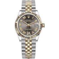 Replica Rolex Datejust 31 and Yellow Gold Grey Pave Roman Dial Women‘s Watch M278273-0018