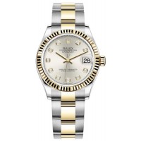 Replica Rolex Datejust 31 and Yellow Gold Silver Diamond Dial Women‘s Watch M278273-0019