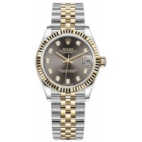 Replica Rolex Datejust 31 and Yellow Gold Dark Grey Diamond Dial Women‘s Watch M278273-0022