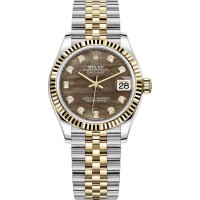 Replica Rolex Datejust 31 and Yellow Gold Black Mother of Pearl Diamond Dial Women‘s Watch M278273-0024