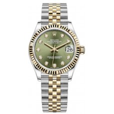 Replica Rolex Datejust 31 and Yellow Gold Olive Green Diamond Dial Women‘s Watch M278273-0030