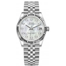 Replica Rolex Datejust 31 and White Gold Mother-of-Pearl Diamond Dial Women‘s Watch M278274-0006