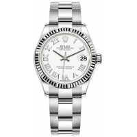 Replica Rolex Datejust 31 and White Gold White Roman Dial Women‘s Watch M278274-0009