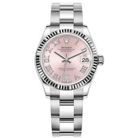 Replica Rolex Datejust 31 and White Gold Pink Roman Diamond Dial Women‘s Watch M278274-0023