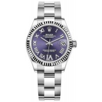 Replica Rolex Datejust 31 and White Gold Aubergine Roman Diamond Dial Women‘s Watch M278274-0025