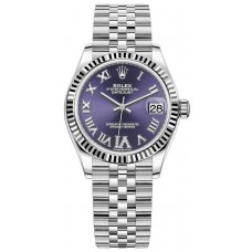 Replica Rolex Datejust 31 and White Gold Aubergine Roman Diamond Dial Women‘s Watch M278274-0026