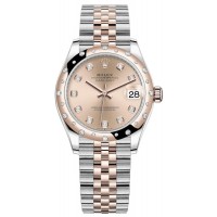 Replica Rolex Datejust 31 and Rose Gold Rose Diamond Dial Domed Diamond Bezel Women‘s Watch M278341RBR-0024