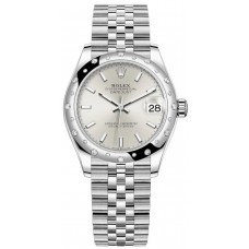 Replica Rolex Datejust 31 and White Gold Mint Green Dial Domed Diamond Bezel Women‘s Watch M278344RBR-0014