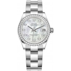 Replica Rolex Datejust 31 and White Gold Mother-of-Pearl Diamond Dial Diamond Bezel Women‘s Watch M278384RBR-0007