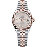 Replica Rolex Lady-Datejust 28 Steel and Everose Gold Sundust Diamond Dial Women‘s Watch M279171-0019