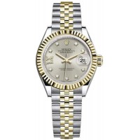 Replica Rolex Lady-Datejust 28 and Yellow Gold Silver Star Diamond Dial Women‘s Watch M279173-0003