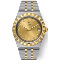 Replica Tudor Royal Champagne Diamond Dial and Yellow Gold Unisex Watch M28403-0006