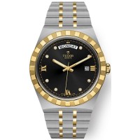 Replica Tudor Royal Black Diamond Dial and Yellow Gold Unisex Watch M28603-0005