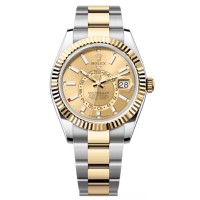 Replica Rolex Sky-Dweller Yellow Rolesor Champagne Dial Oyster Men‘s Watch M336933-0001