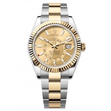 Replica Rolex Sky-Dweller Yellow Rolesor Champagne Dial Oyster Men‘s Watch M336933-0001