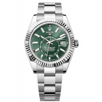 Replica Rolex Sky-Dweller White Rolesor Mint Green Dial Oyster Men‘s Watch M336934-0001