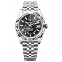 Replica Rolex Sky-Dweller White Rolesor Black Dial Jubilee Men‘s Watch M336934-0008