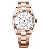 Replica Rolex Sky-Dweller Rose Gold White Dial Oyster Men‘s Watch M336935-0003