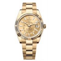 Replica Rolex Sky-Dweller Yellow Gold Champagne Dial Oyster Men‘s Watch M336938-0001