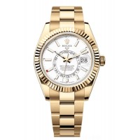 Replica Rolex Sky-Dweller Yellow Gold White Dial Oyster Men‘s Watch M336938-0003