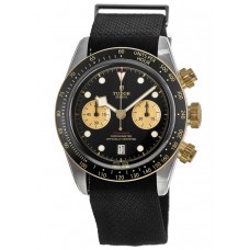 Replica Tudor Black Bay Chrono Black Dial Steel &Gold With Black Nato Strap Men‘s Watch M79363N-0003