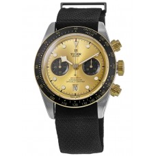 Replica Tudor Black Bay Chrono Black Dial Steel &Gold With Black Nato Strap Men‘s Watch M79363N-0006