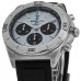 Replica Breitling Chronomat B01 42 Ice Blue Dial Platinum Bezel Rubber Strap Men‘s Watch PB0134101C1S1