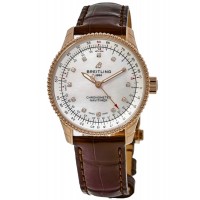 Replica Breitling Navitimer Automatic 35 Mother of Pearl Dial Diamond Brown Women‘s Watch R17395211A1P2