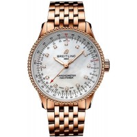 Replica Breitling Navitimer Automatic 35 Mother of Pearl Dial Diamond Rose Gold Women‘s Watch R17395211A1R1