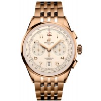 Replica Breitling Premier B01 Chronograph 42 Cream Dial 18k Rose Gold Men‘s Watch RB0145371G1R1