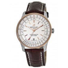 Replica Breitling Navitimer 1 Automatic 41 Silver Dial Brown Leather Deployment Strap Men‘s Watch U17326211G1P2