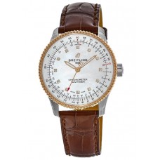 Replica Breitling Navitimer Automatic 35 Mother of Pearl Dial Diamond Brown Women‘s Watch U17395211A1P1