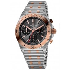 Replica Breitling Chronomat B01 42 Grey Chronograph Dial Rose Gold &Steel Men‘s Watch UB0134101B1U1