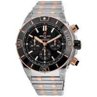 Replica Breitling Super Chronomat B01 44 Black Chronograph Dial Rose Gold &Steel Men‘s Watch UB0136251B1U1