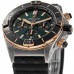 Replica Breitling Super Chronomat B01 44 Rose Gold &Steel Green Dial Rubber Strap Men‘s Watch UB0136251L1S1