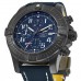 Replica Breitling Super Avenger Chronograph 48 Night Mission Blue Dial Leather Men‘s Watch V13375101C1X2