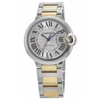 Replica Cartier Ballon Bleu de Cartier Silver Dial Two-Toned Steel Women‘s Watch W2BB0030