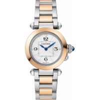 Replica Cartier Pasha Opaline Dial Rose Gold and Steel Women‘s Watch W2PA0007