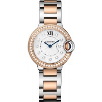 Replica Cartier Ballon Bleu de Cartier Silver Dial Diamond and Rose Gold Women‘s Watch W3BB0025