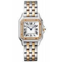 Replica Cartier Panthere de Cartier Silver Dial Steel and 18kt Pink Gold Women‘s Watch W3PN0007