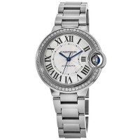 Replica Cartier Ballon Bleu 33mm Silver Dial Steel Bracelet Unisex Watch W4BB0023