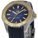 Replica Tag Heuer Aquaracer Professional 200 Blue Dial Gold Bezel Rubber Strap Men‘s Watch WBP2150.FT6210