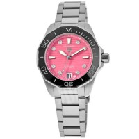 Replica Tag Heuer Aquaracer Professional 300 Date Pink Diamond Dial Steel Women‘s Watch WBP231J.BA0618