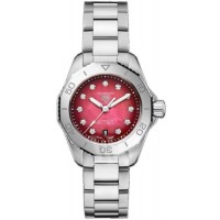 Replica Tag Heuer Aquaracer Professional 200 Date Smokey Red Diamond Dial Steel Women‘s Watch WBP2414.BA0622