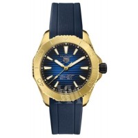 Replica Tag Heuer Aquaracer Professional 200 Blue Dial 18K Yellow Gold Rubber Strap Men‘s Watch WBP5152.FT6210