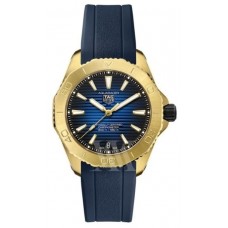 Replica Tag Heuer Aquaracer Professional 200 Blue Dial 18K Yellow Gold Rubber Strap Men‘s Watch WBP5152.FT6210